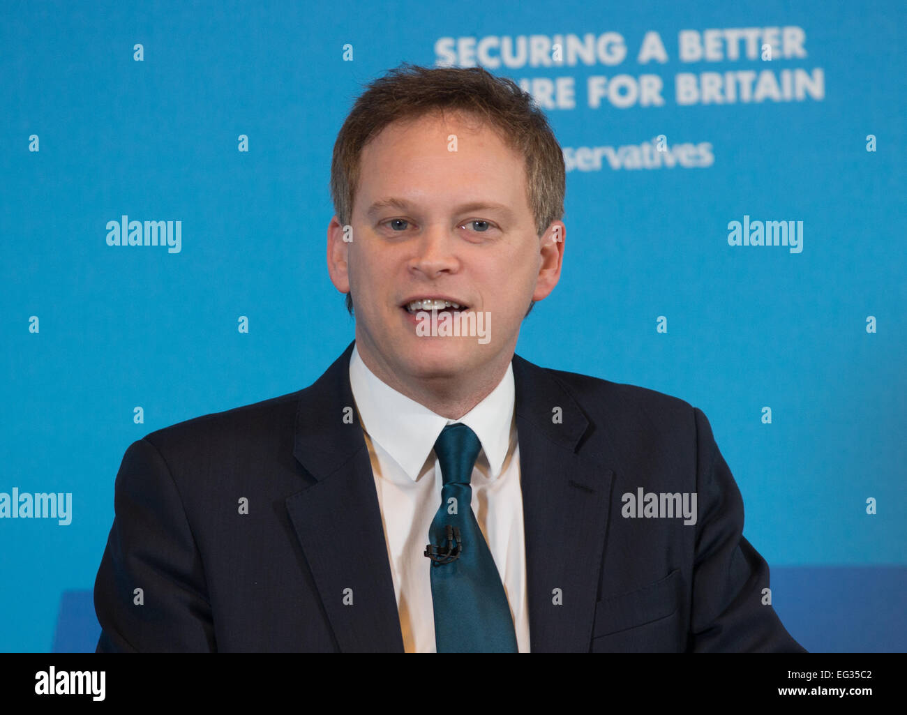 Grant Schapps Chairman of the Conservative party gives a press conference Stock Photo