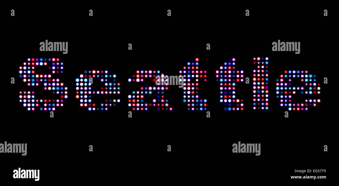 Seattle led text Stock Photo - Alamy