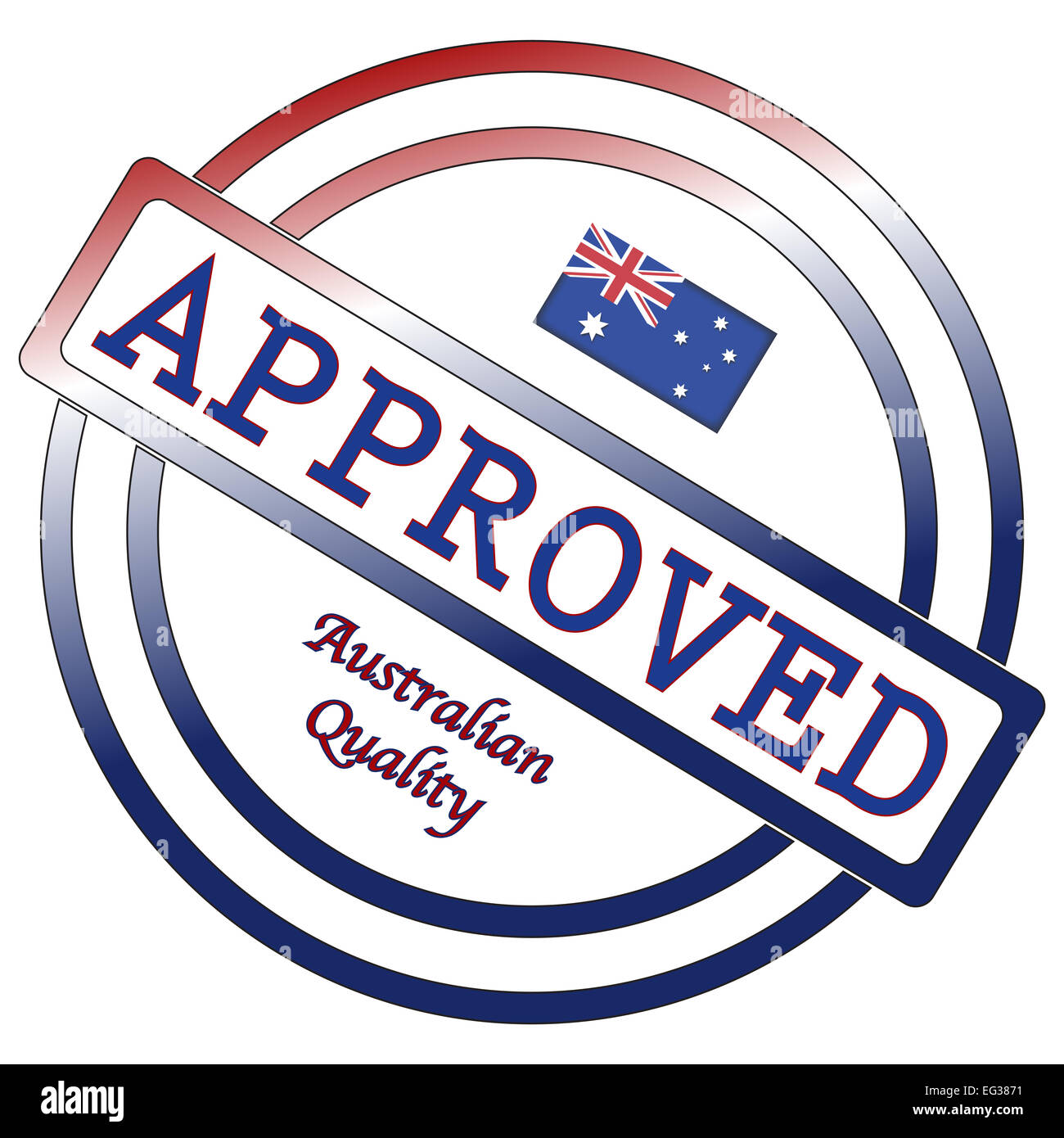An Australian seal of approval isolated on a white background Stock Photo Alamy