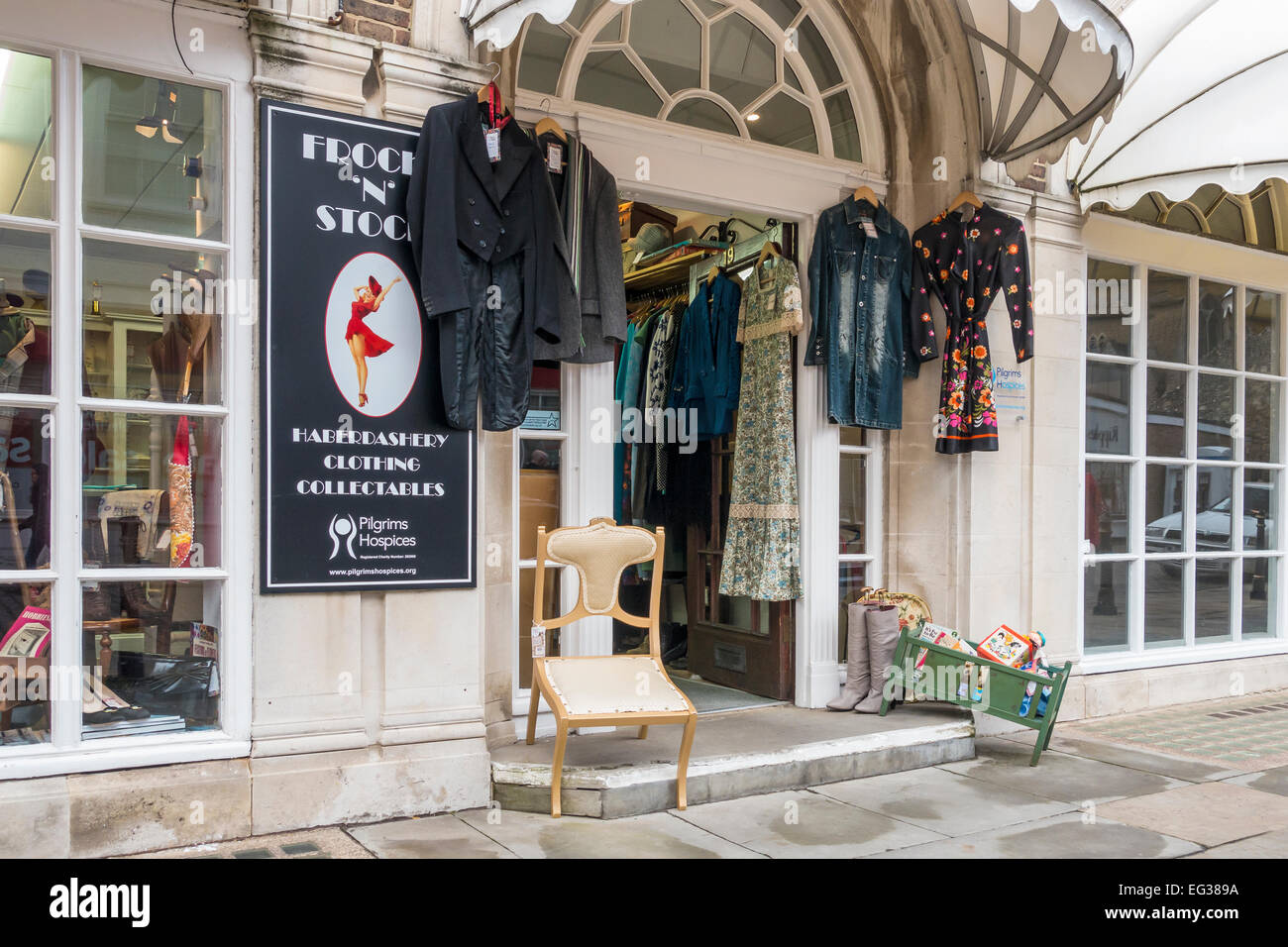 Hospice Charity Shop Clothes Collectables Haberdashery Burgate Canterbury UK Stock Photo Alamy