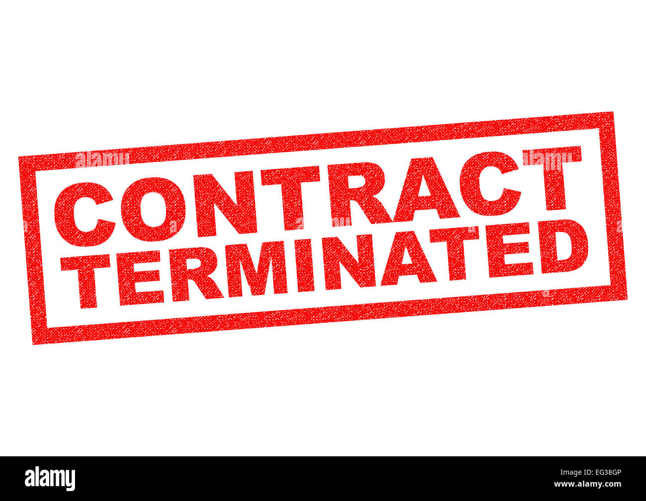 CONTRACT TERMINATED red Rubber Stamp over a white background Stock