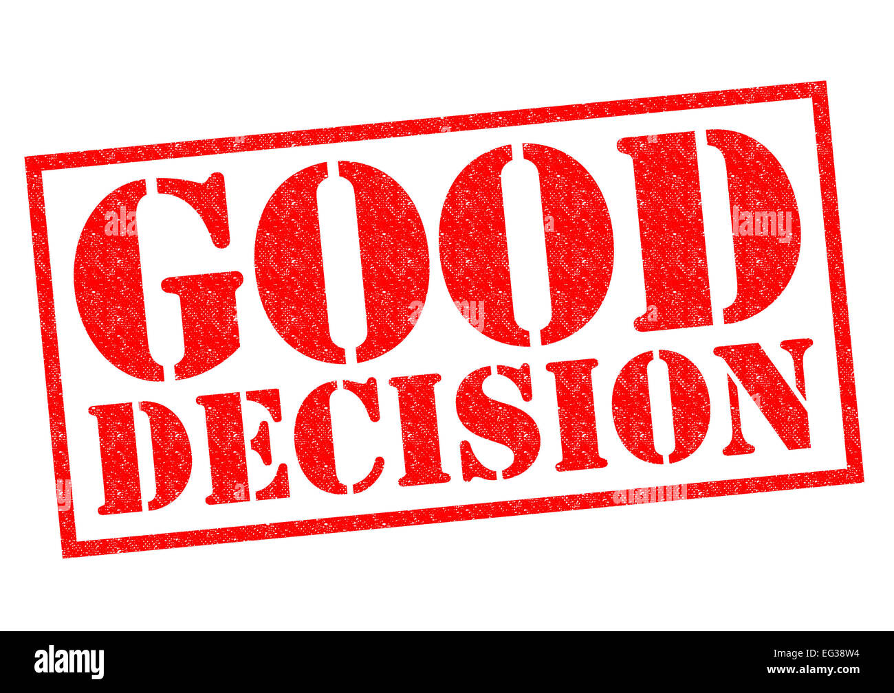 GOOD DECISION red Rubber Stamp over a white background. Stock Photo