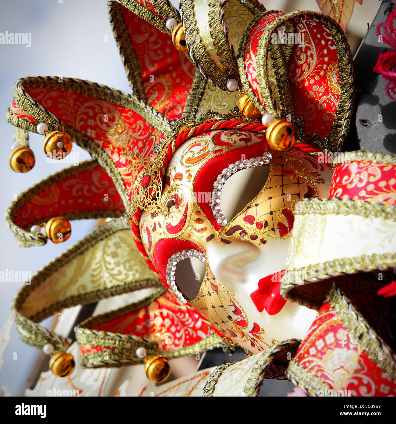 Traditional carnival mask close-up, Venice Stock Photo