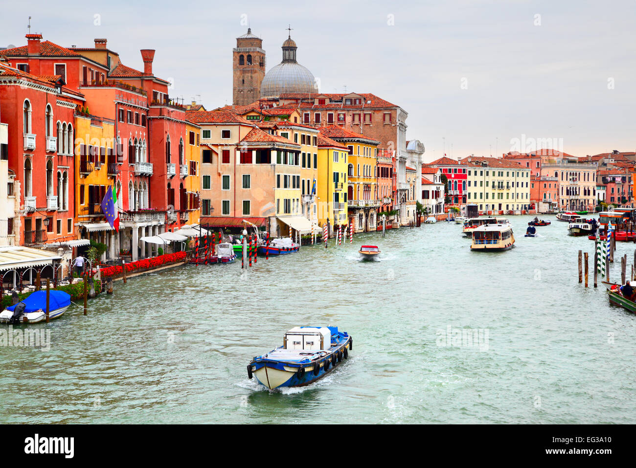 Grand Canal in Venice near train station, Italy Stock Photo