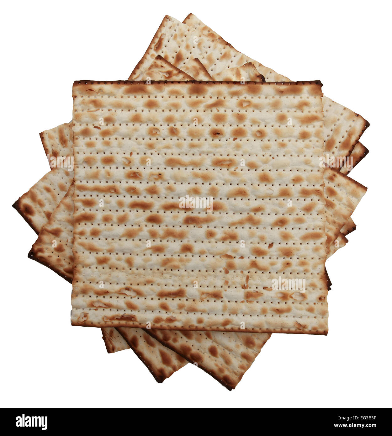 Traditional Jewish holiday food - Passover matzo background Stock Photo