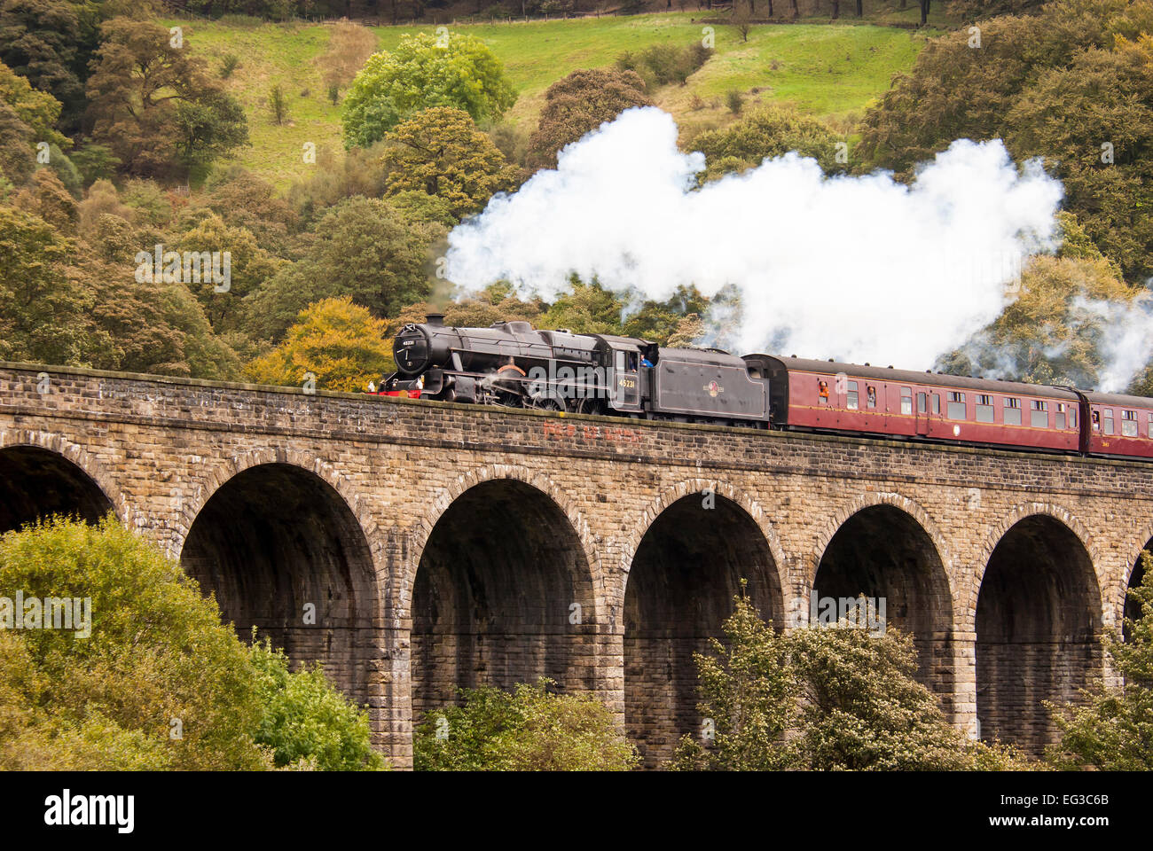 Stanier Black 5, 45231 The Sherwood Forester working Spitfire Railtours 'The Witch Way' charter. Stock Photo