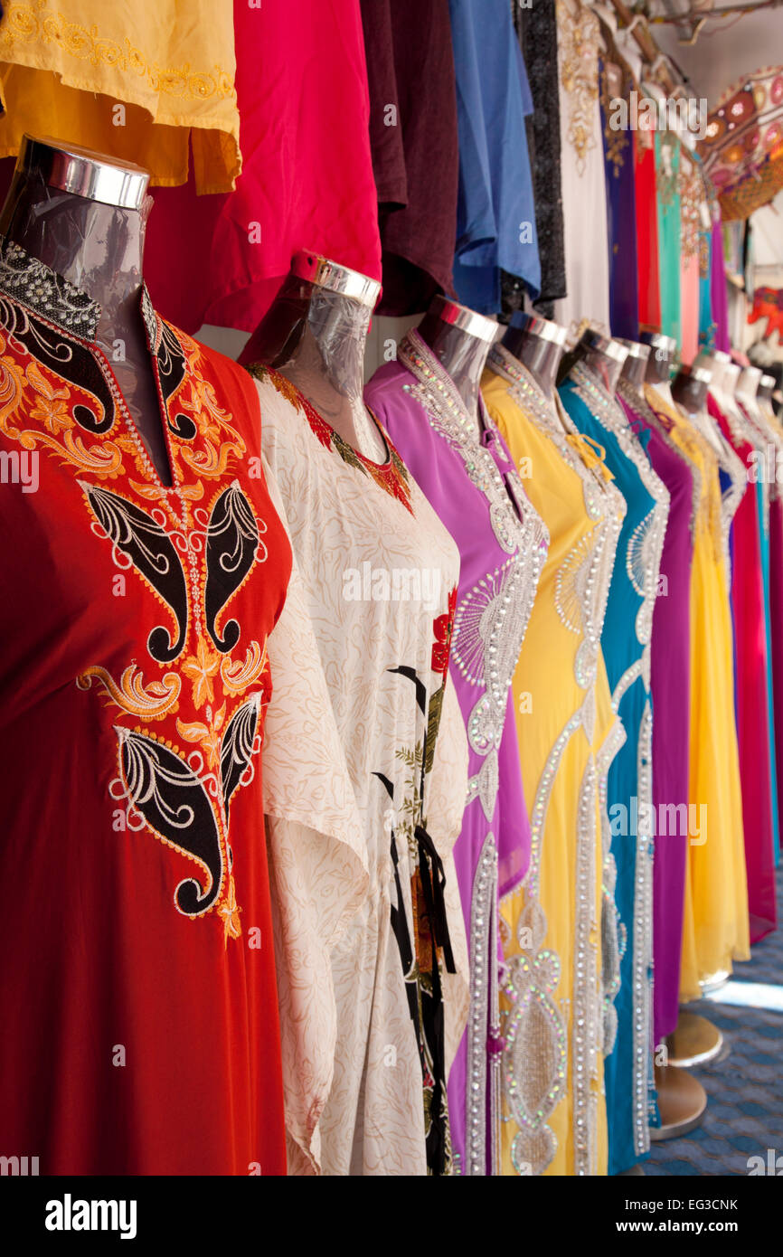 Dresses for sale, Souq, Dubai, United Arab Emirates Stock Photo - Alamy