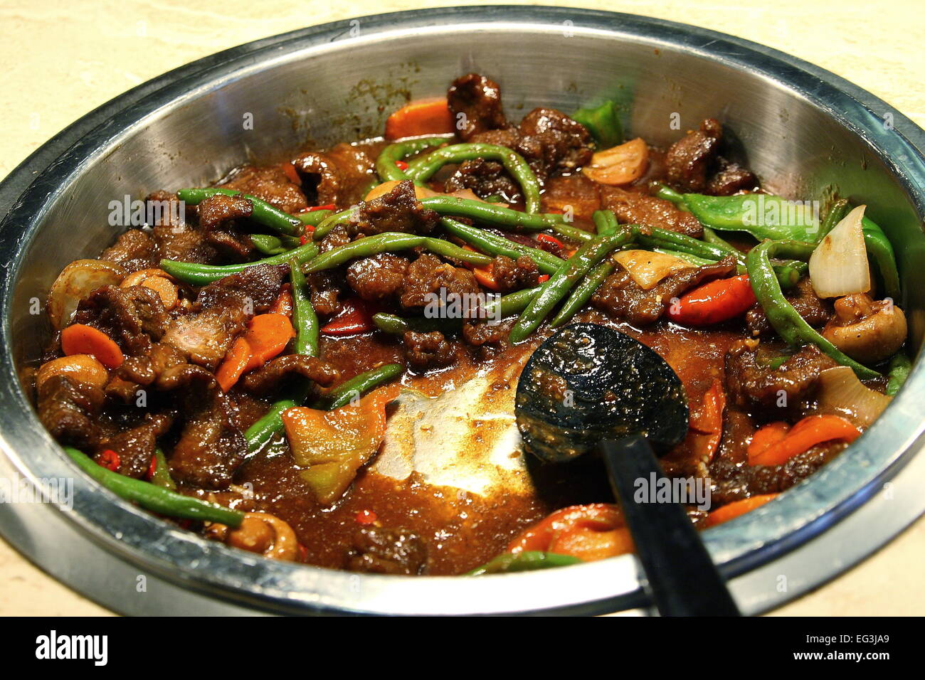 Beef stir fry with Vegetables Stock Photo