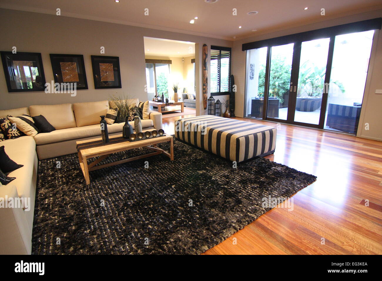 Living room of a modern home in Melbourne Australia Stock Photo