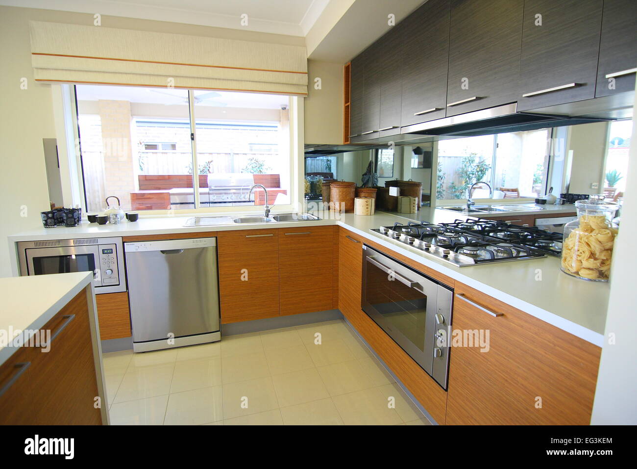 Modern Kitchen in  a new home in Melbourne, Australia Stock Photo