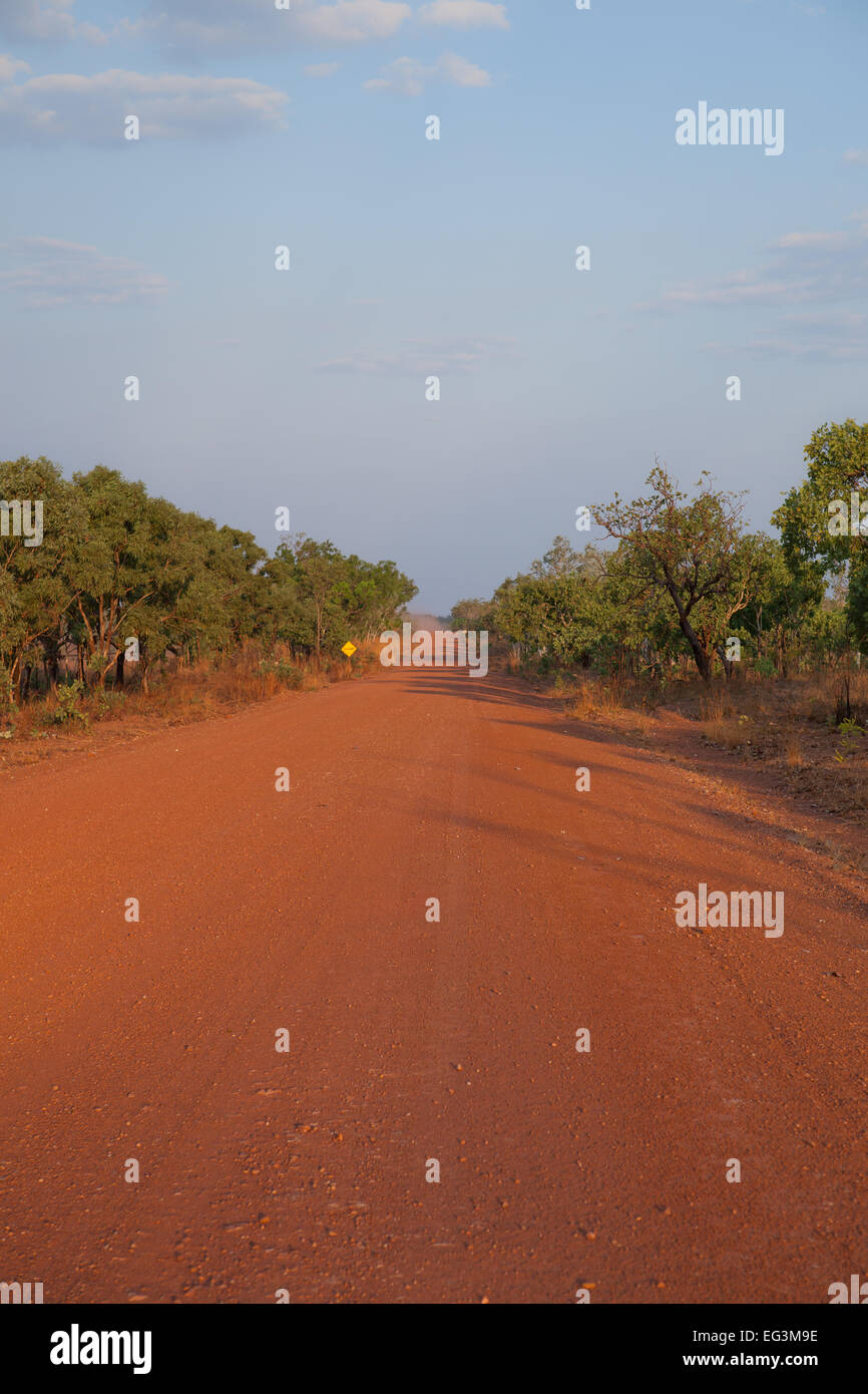 Dusty outback road, Northern Territory, Australia Stock Photo