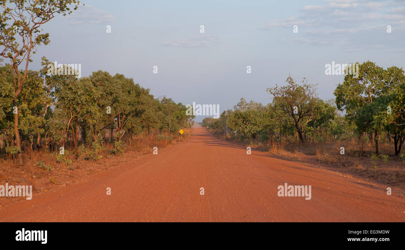 Dusty outback road, Northern Territory, Australia Stock Photo