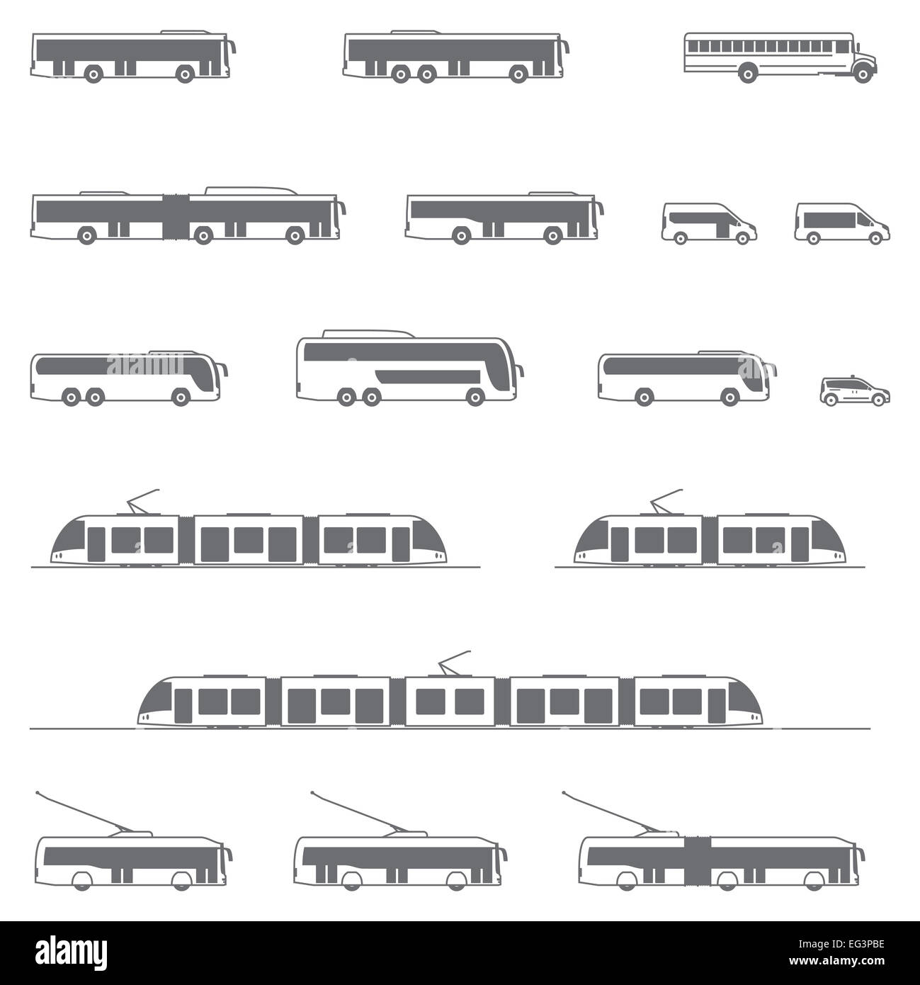 Vector public transport icons Stock Photo