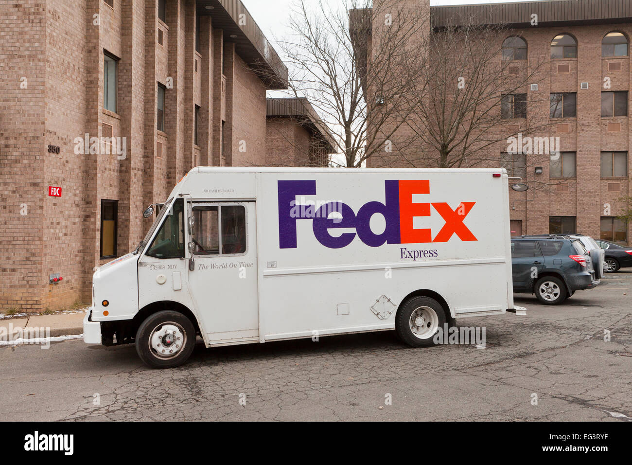 FedEx Express delivery truck - USA Stock Photo