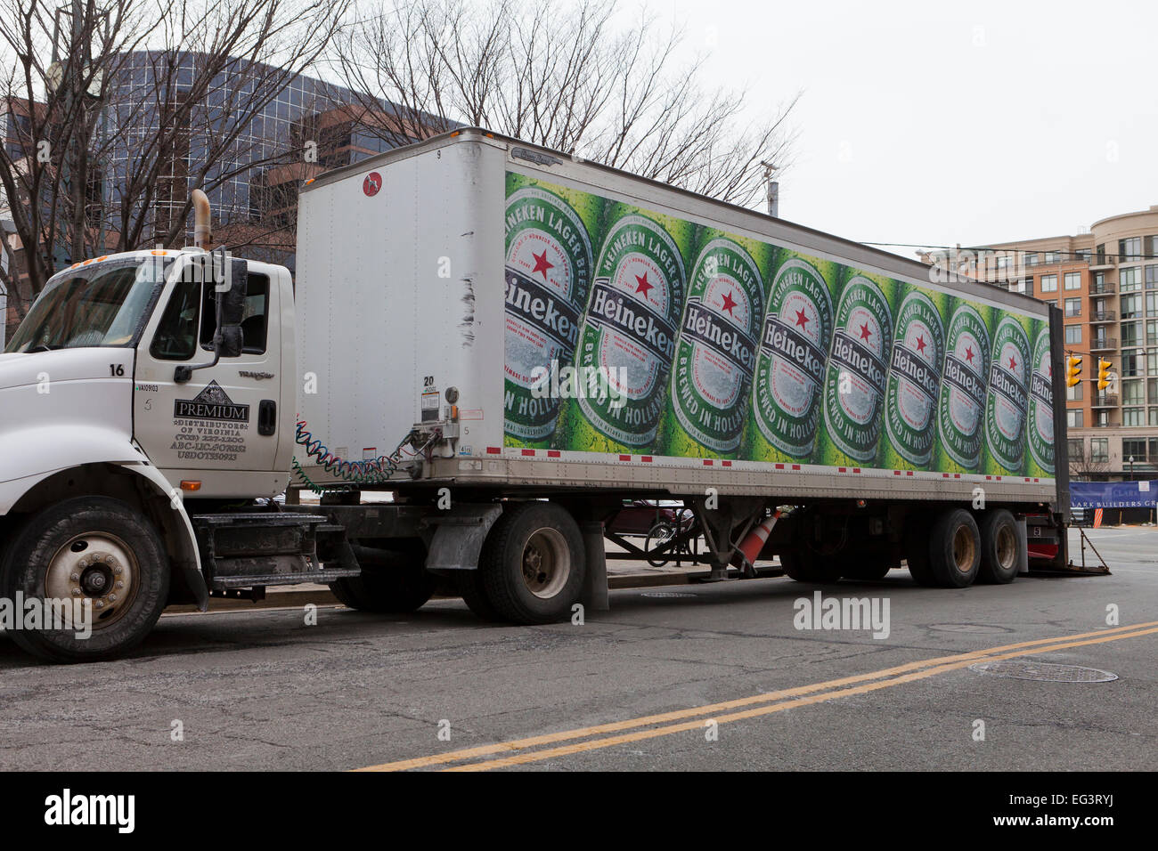 Heineken beer delivery truck - USA Stock Photo