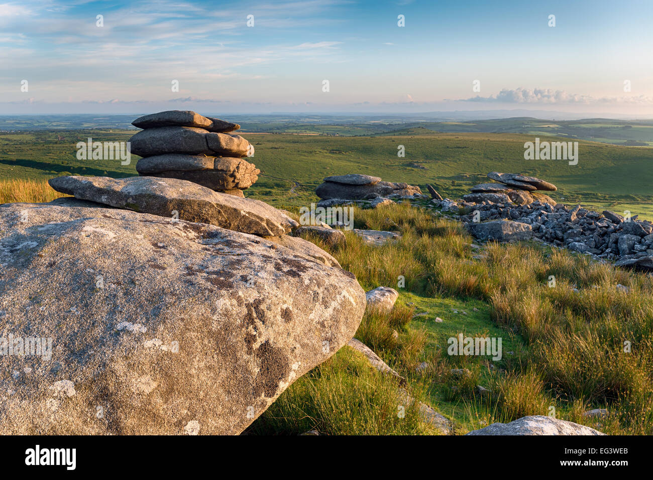 The Cheesewring a weathered granite rock formation on Bodmin Moor in ...