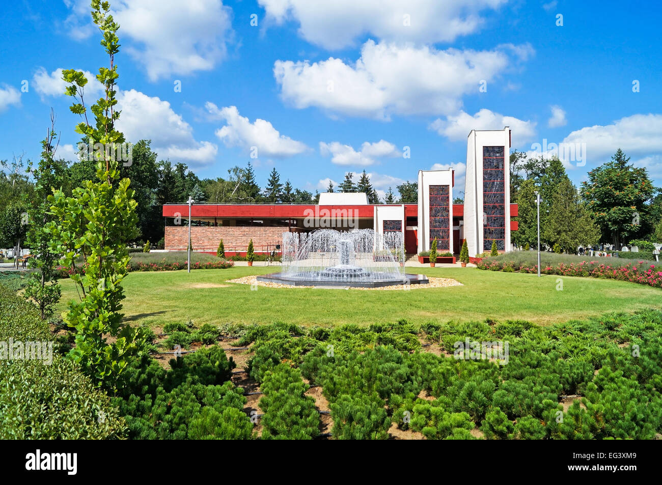 Modern crematorium building in the cemetery Stock Photo - Alamy