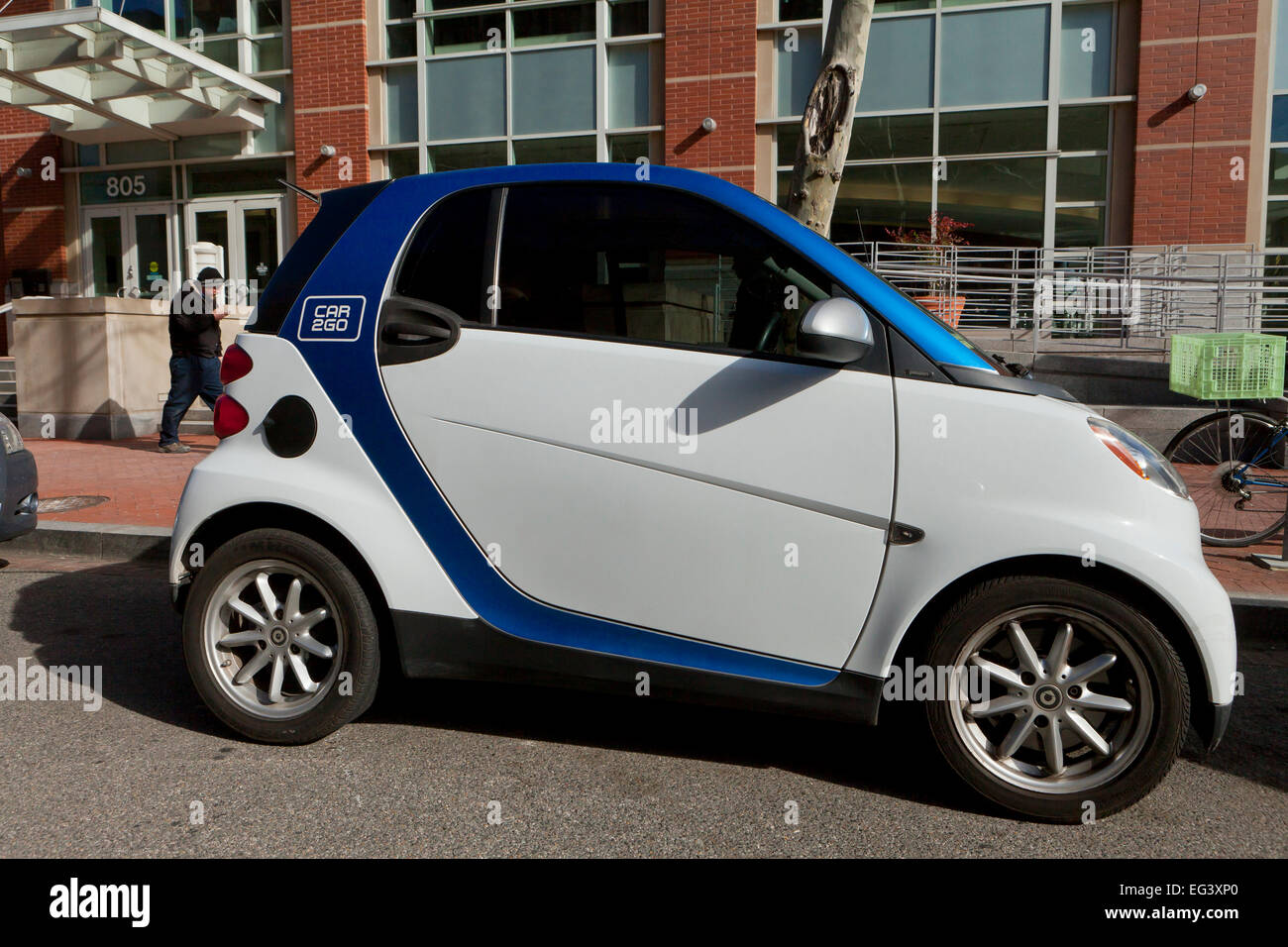 Car2Go Smart car parked on street - USA Stock Photo