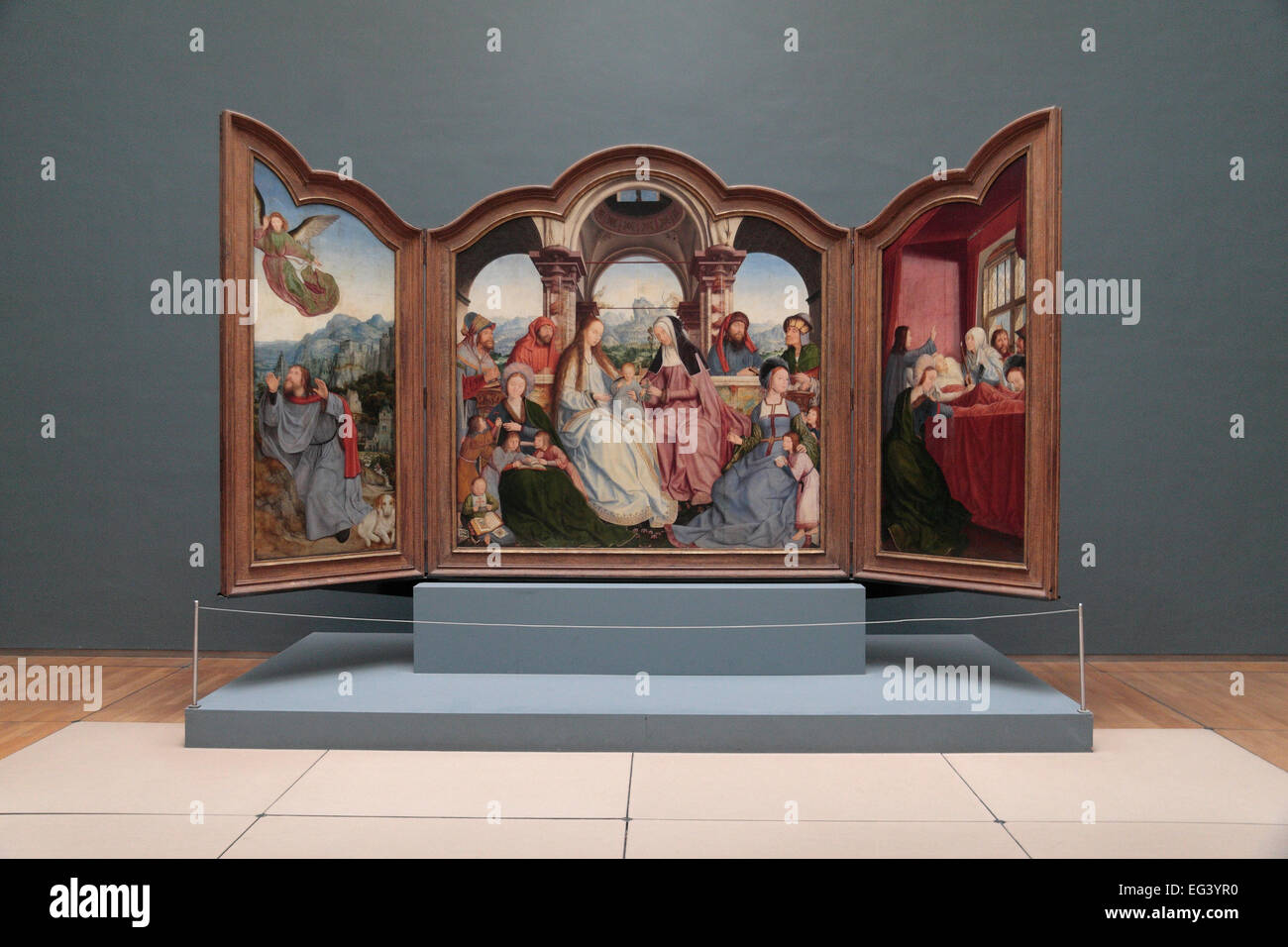 The family of St Anna by Quentin Matsys on display in the Royal Museums of Fine Arts of Belgium, Brussels, Belgium. Stock Photo