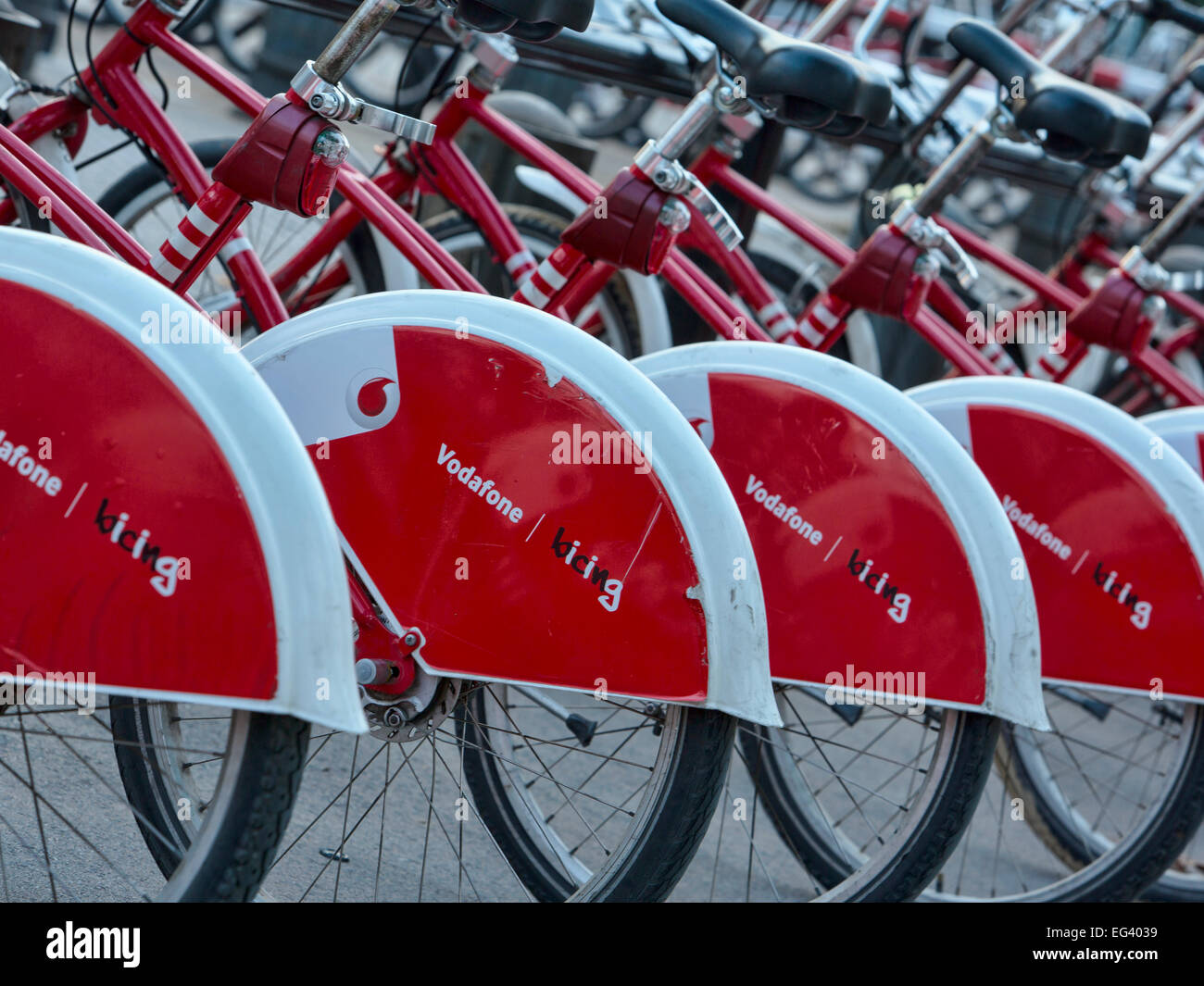 Barcelona, Spain public bicycles Stock Photo
