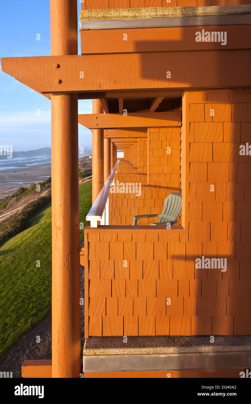 Lodging with a view Newport Oregon. Stock Photo