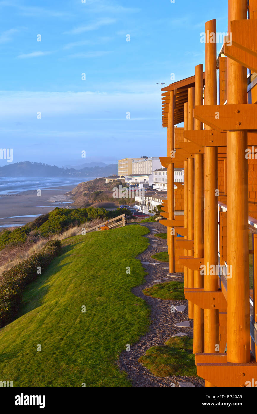 Lodging with a view Newport Oregon Stock Photo Alamy