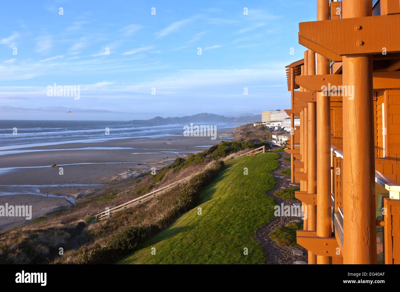 Lodging with a view Newport Oregon Stock Photo Alamy