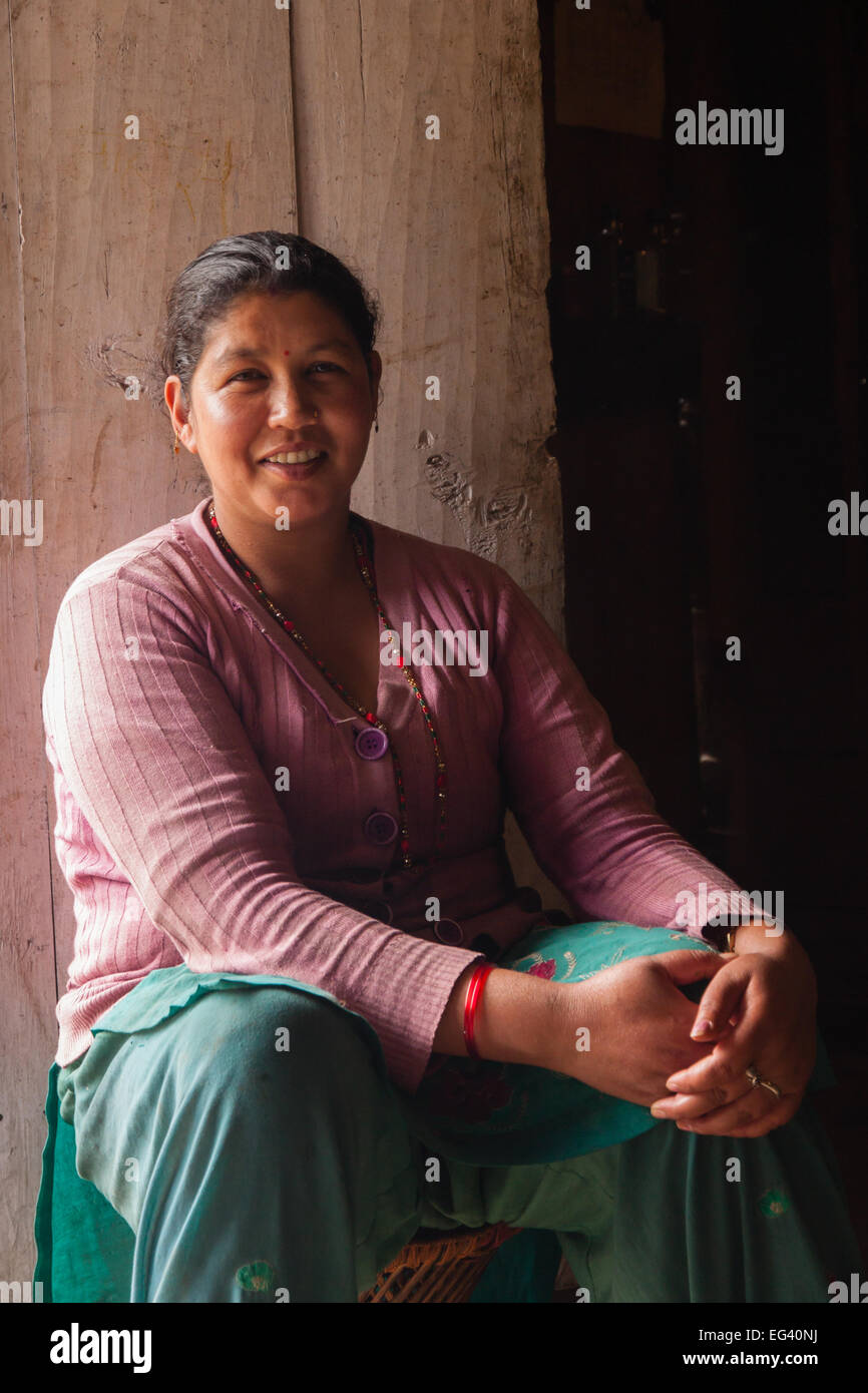 Nepali woman portrait Stock Photo