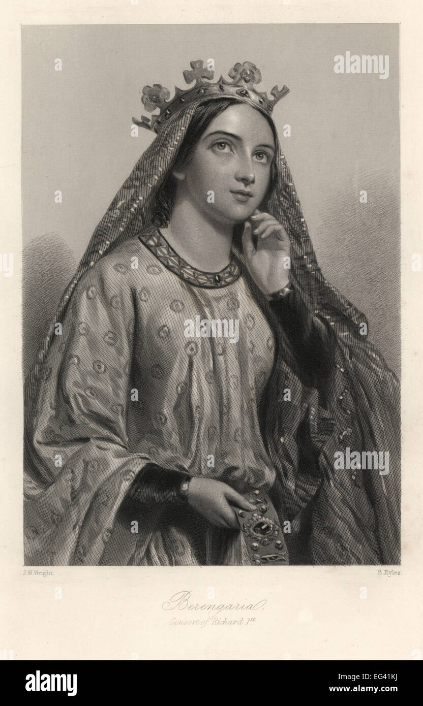 Berengaria of Navarre, queen consort of King Richard I of England. Stock Photo