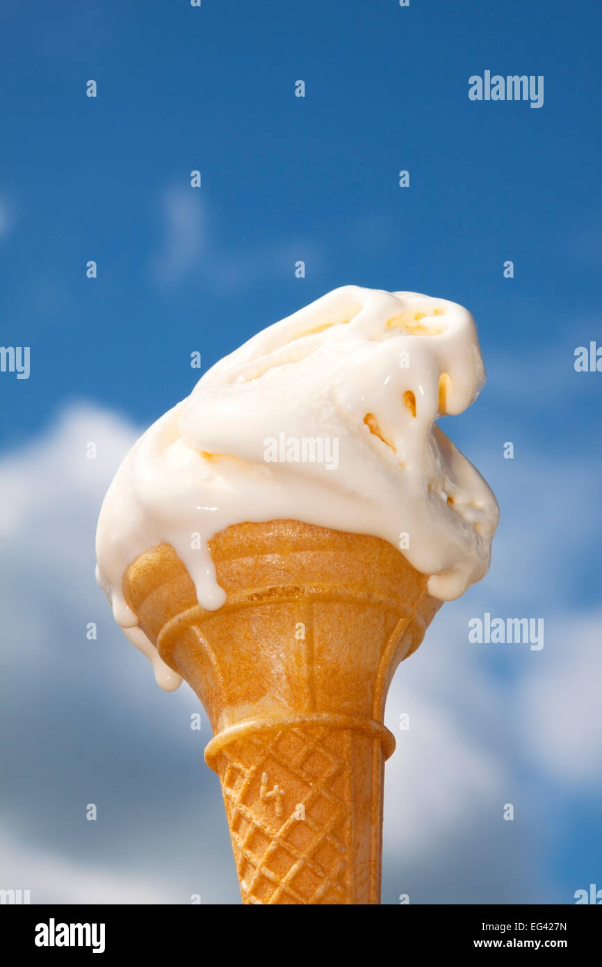 Ice Cream Cornet Melting On A Hot Summer�s Day Against A Blue Sky Stock  Photo - Alamy Ice Cream Cornet Melting On A Hot Summer�s Day Against A Blue Sky Stock  Photo - Alamy