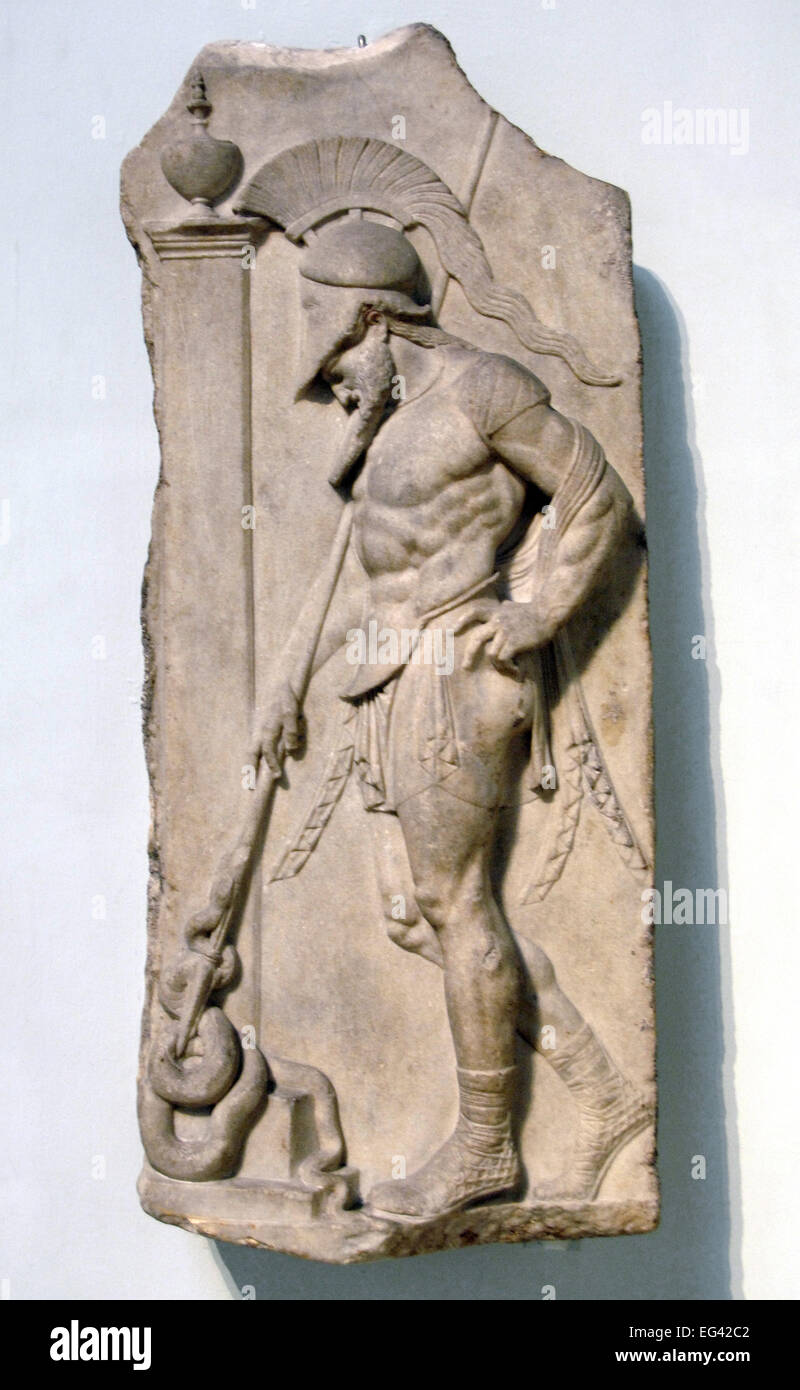 Greek warrior. Hellenistic. 1st century BC. From Rhodes. British Museum. London. England. United Kingdom. Stock Photo