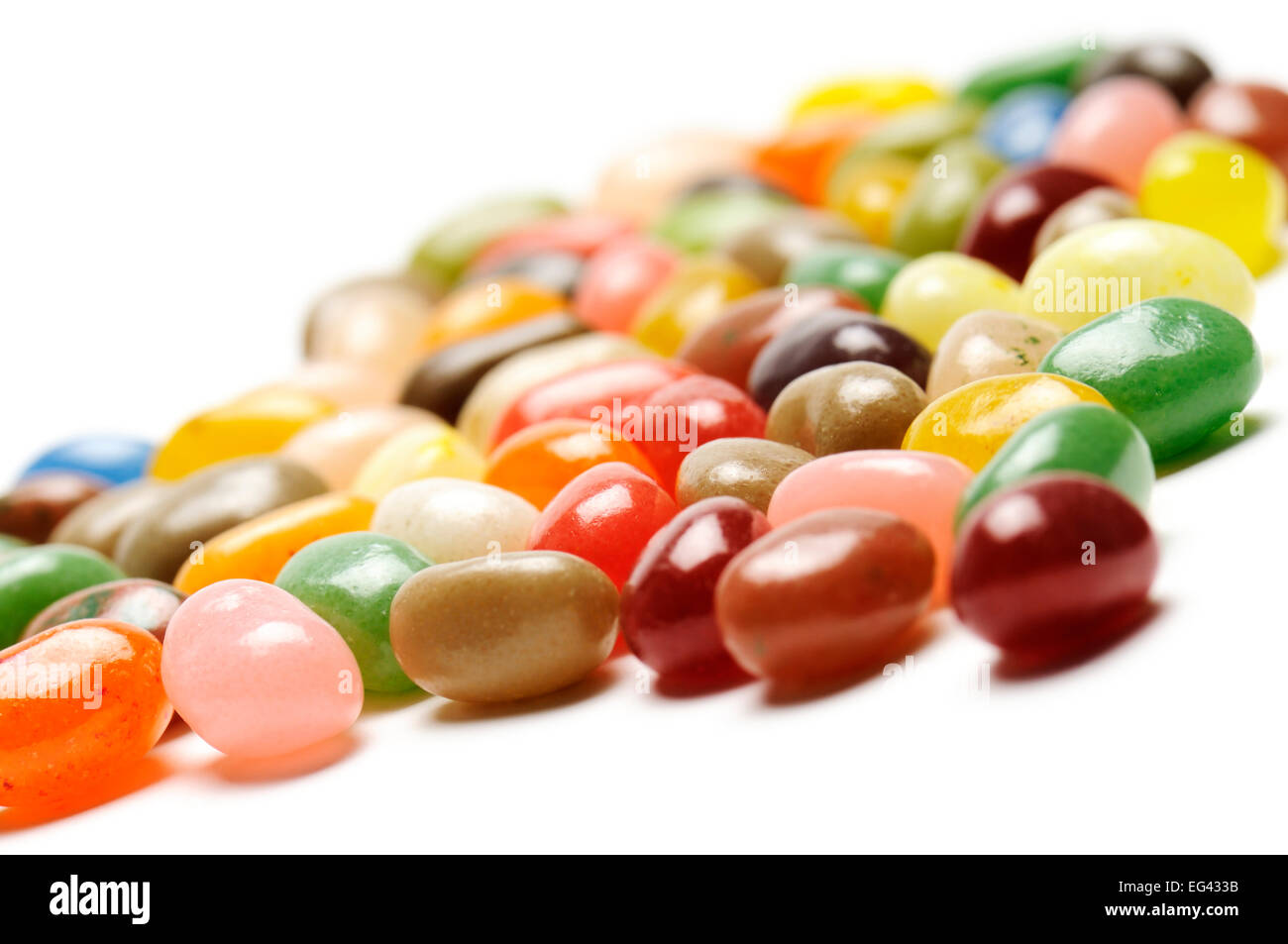 fruit jelly beans, on white background Stock Photo Alamy