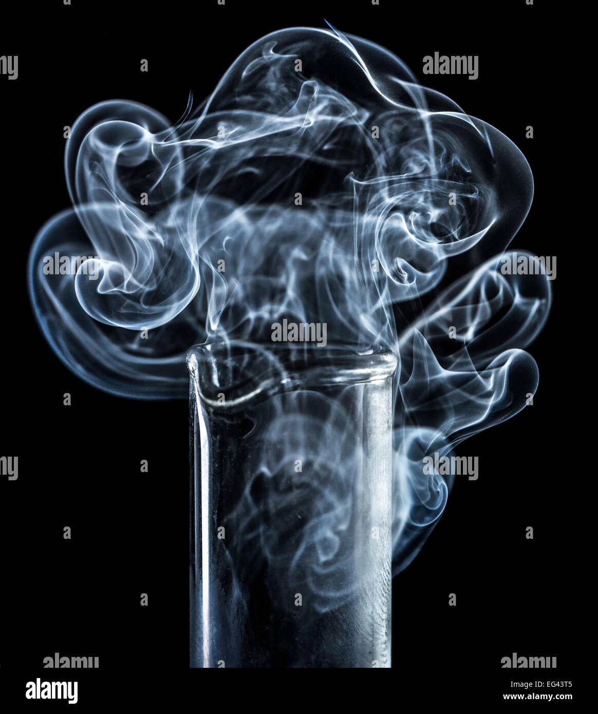 water vapor from a small measuring cylinder Stock Photo