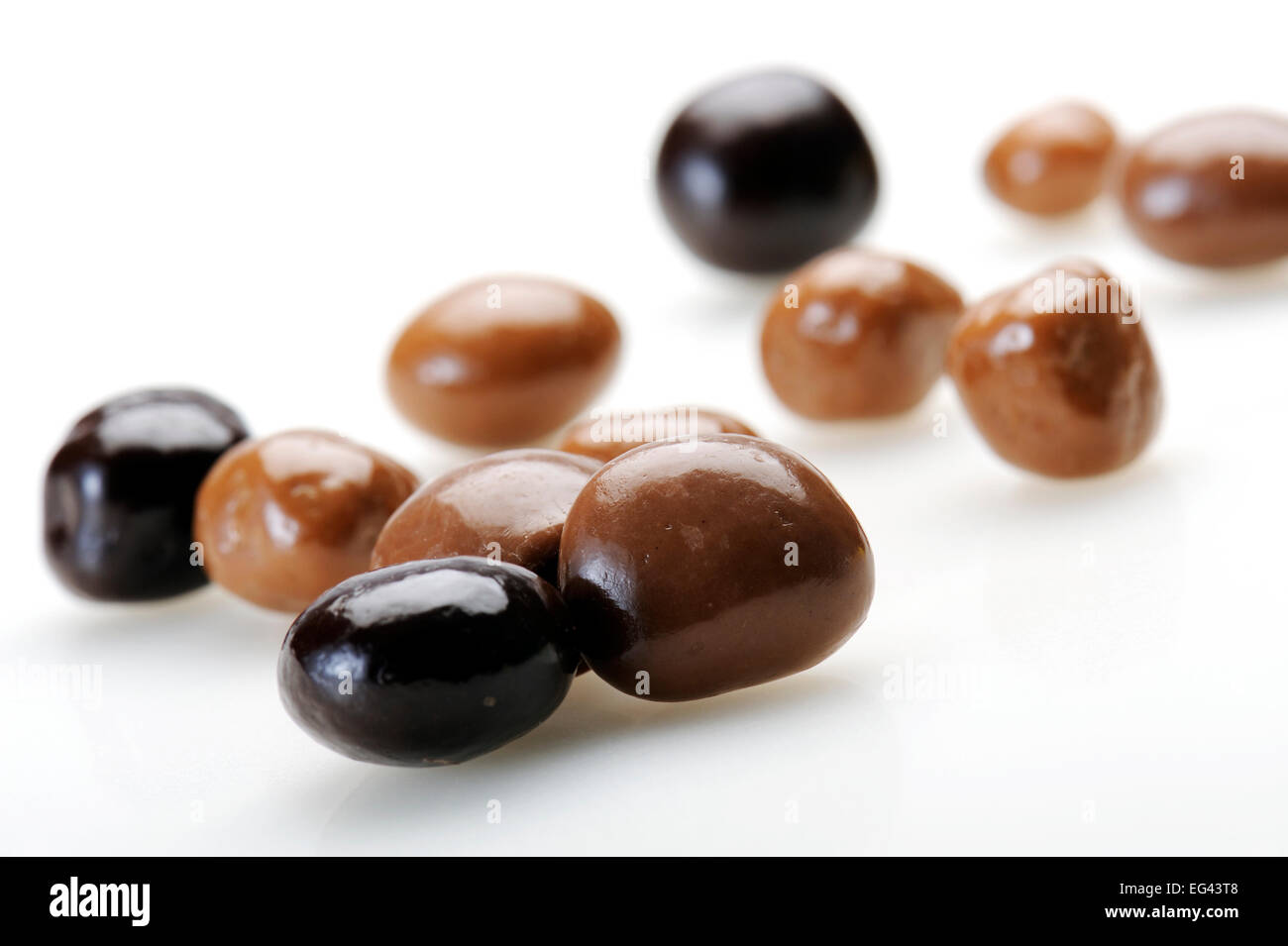 chocolate pralines, on white background Stock Photo