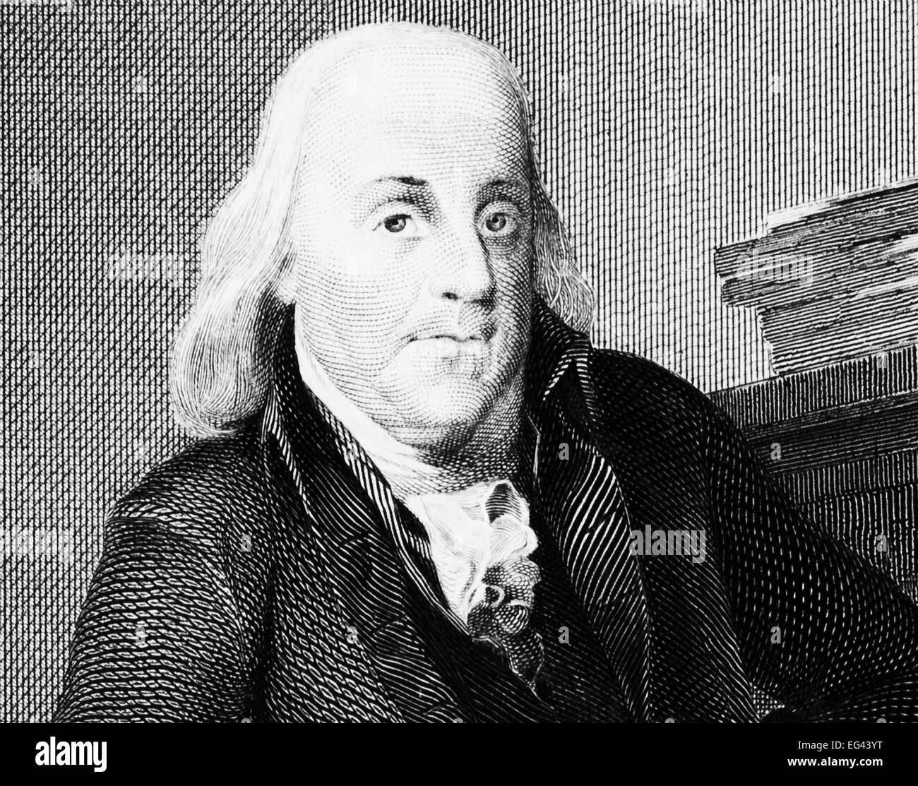 Vintage portrait of Benjamin Franklin Stock Photo - Alamy