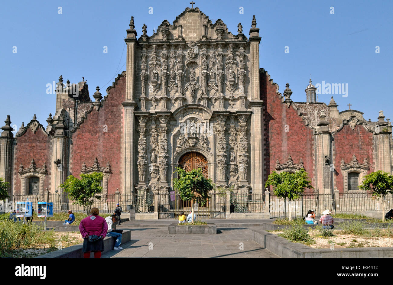 East facade of the Metropolitan Tabernacle, Sagrario Metropolitana, Zocalo, Mexico City, Federal District, Mexico Stock Photo