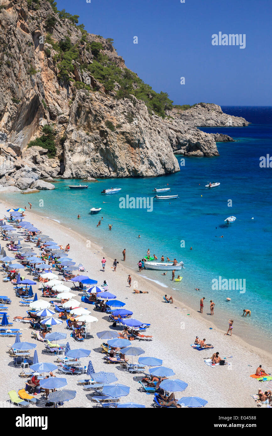 Beach of Kyra Panagia, Karpathos, Dodecanese, South Aegean, Greece Stock Photo