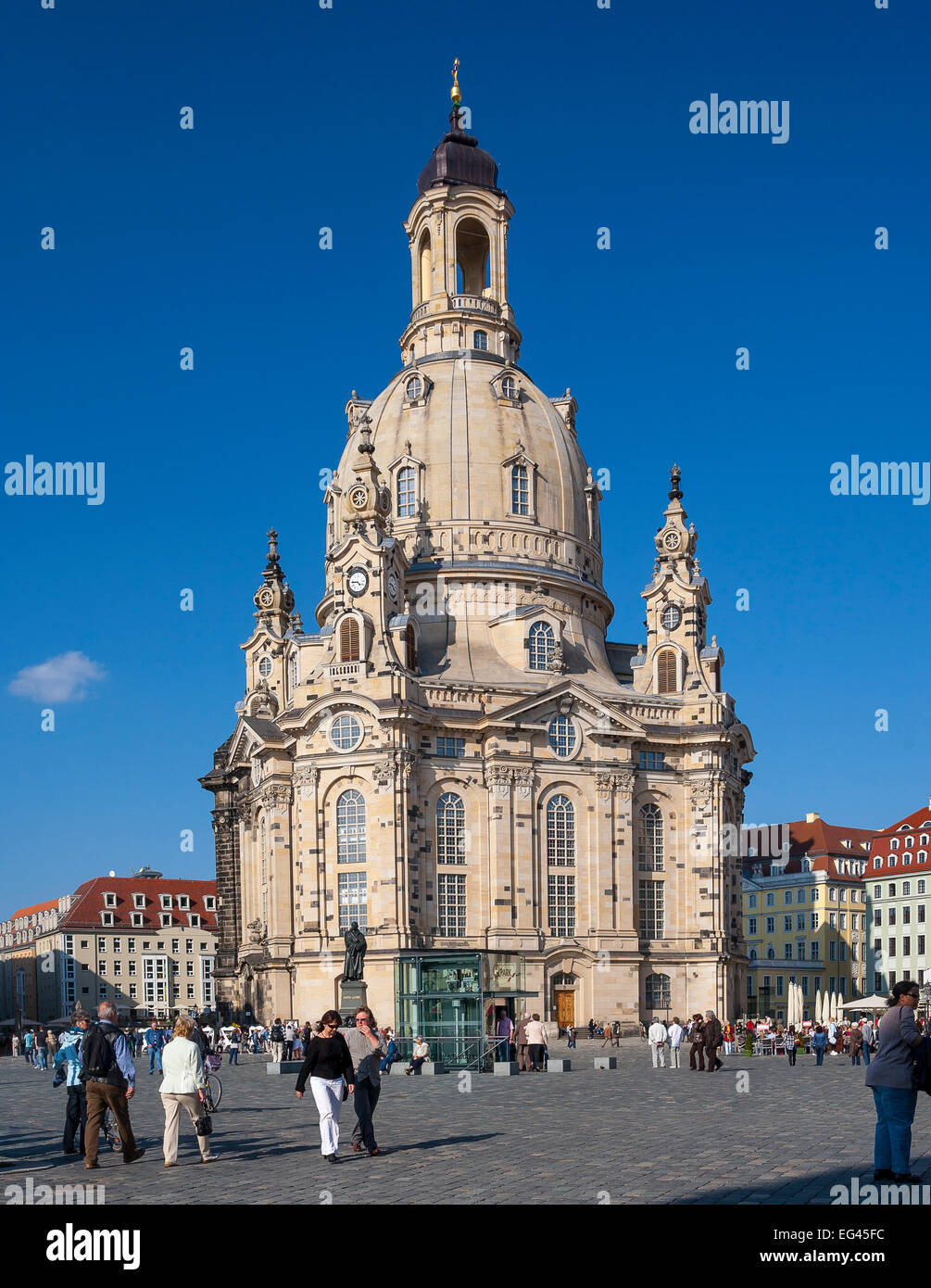 Frauenkirche am Neumarkt, Dresden, Sachsen, Deutschland Stock Photo