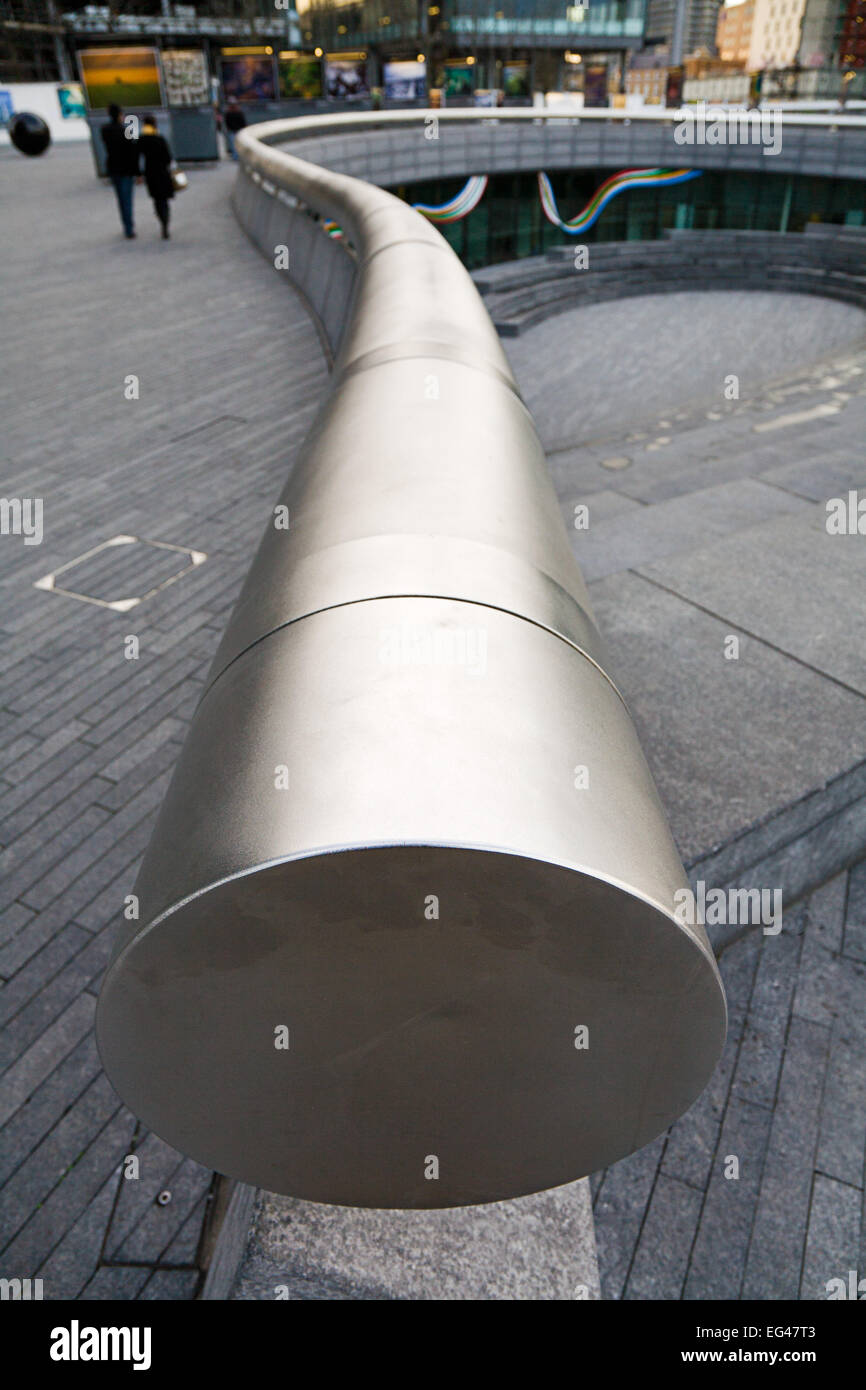 Hard Rails Building Handrail hard landscaping feature at City Hall, London Stock Photo - Alamy