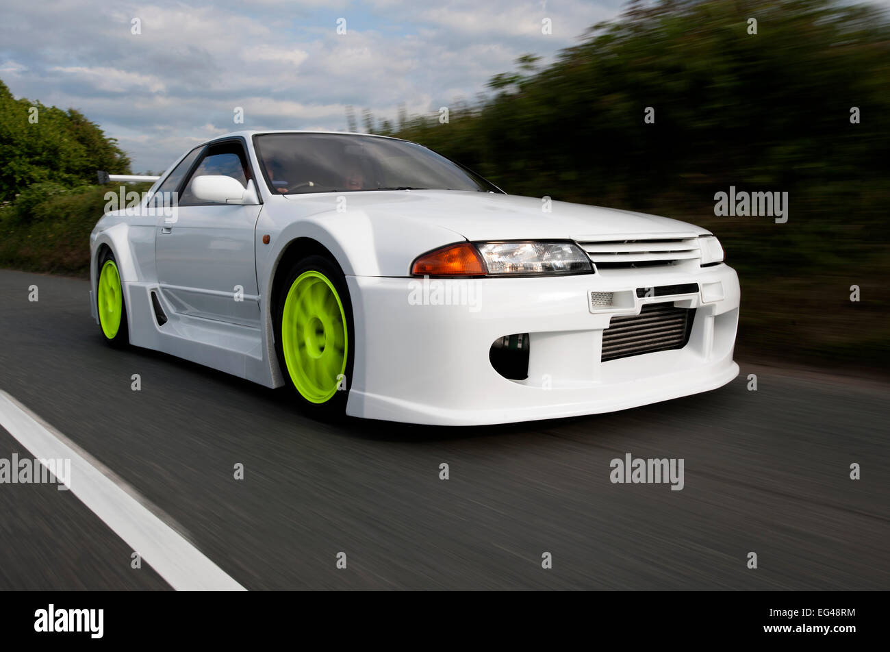 Heavily Modified Nissan R32 Skyline With A Wide Body Kit Fitted Stock Photo Alamy