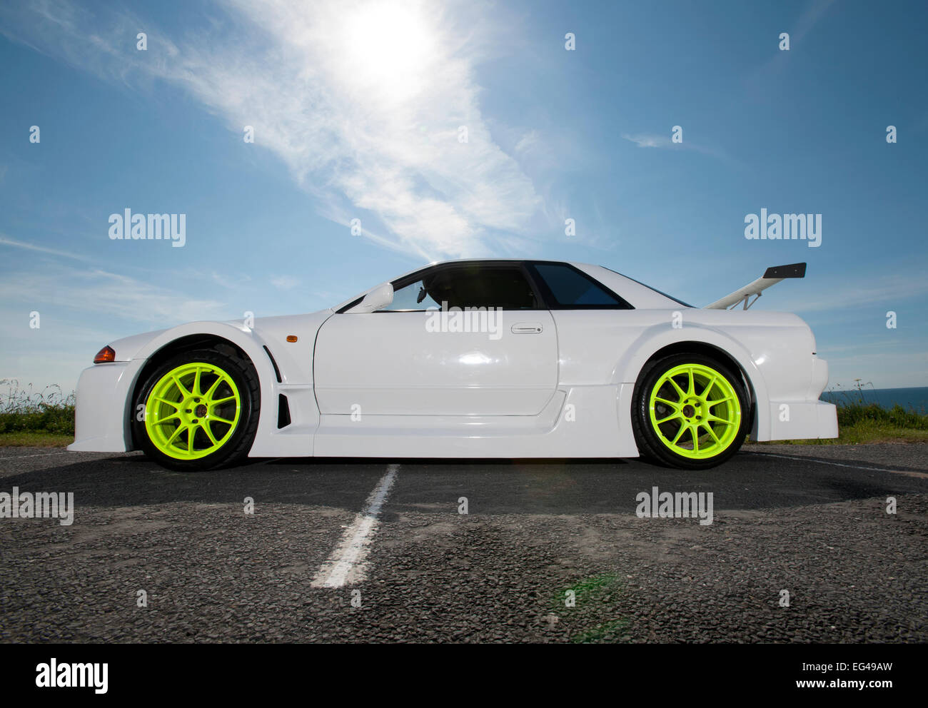 Heavily modified Nissan R32 Skyline with a wide body kit fitted Stock Photo  - Alamy