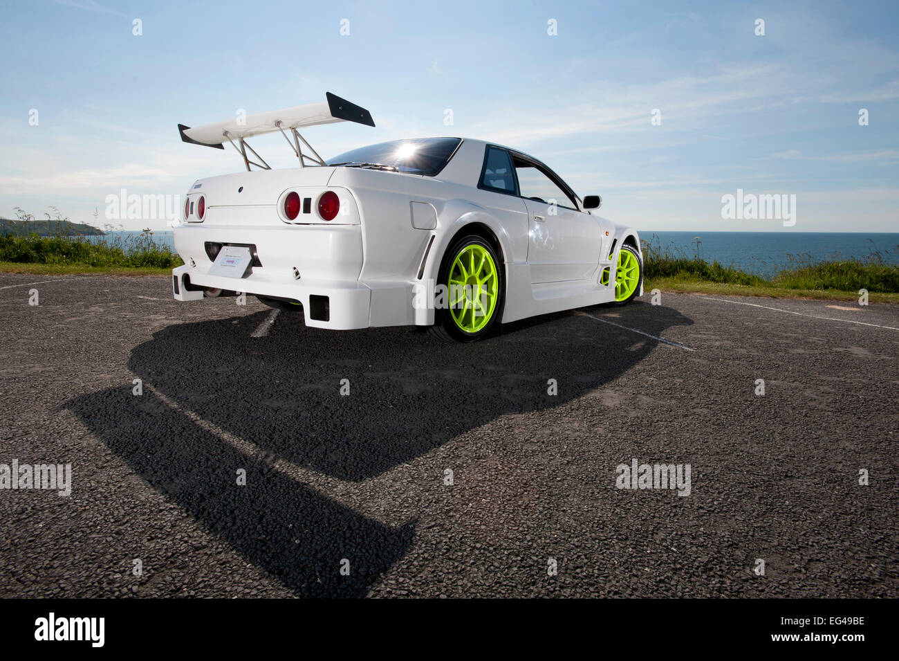 Heavily Modified Nissan R32 Skyline With A Wide Body Kit Fitted Stock Photo Alamy