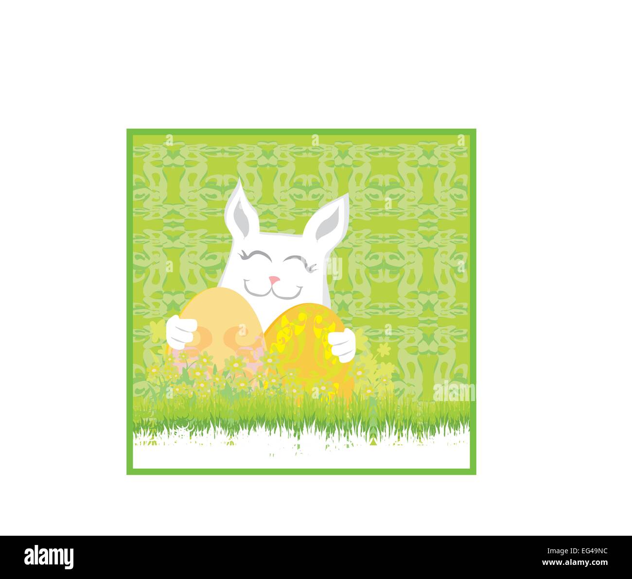 Illustration of happy Easter bunny carrying egg Stock Vector Image ...
