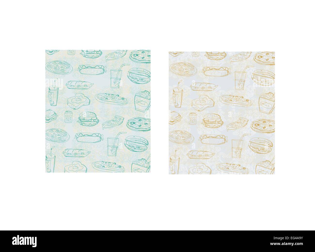 doodle fast food seamless background Stock Vector Image & Art - Alamy