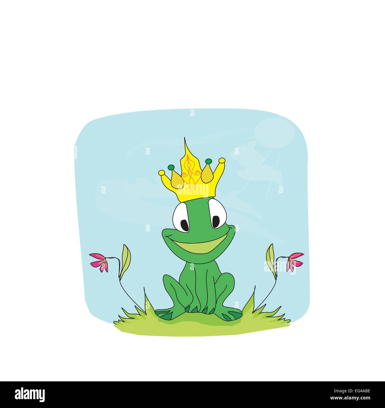 Frog Prince Cartoon Character Stock Vector Image & Art - Alamy