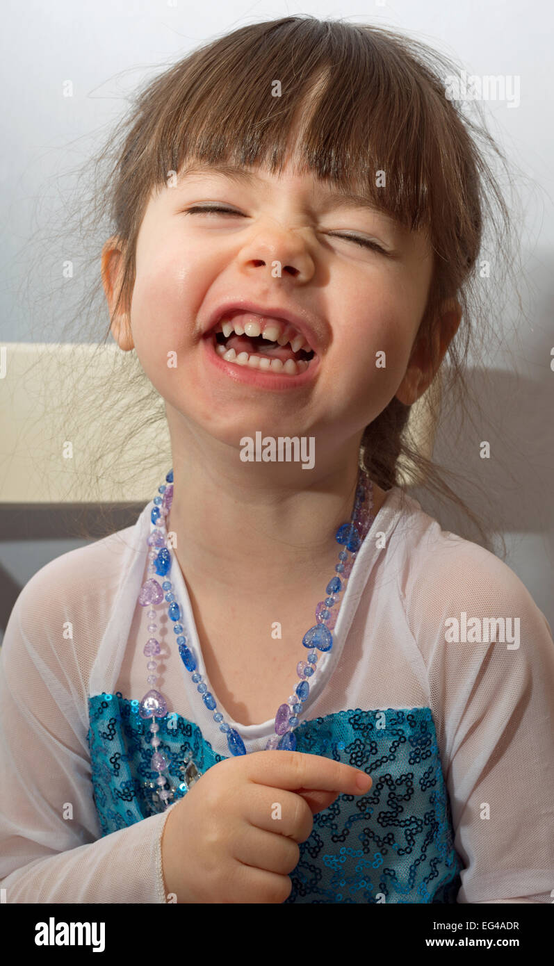 2year old girl laughing Stock Photo Alamy