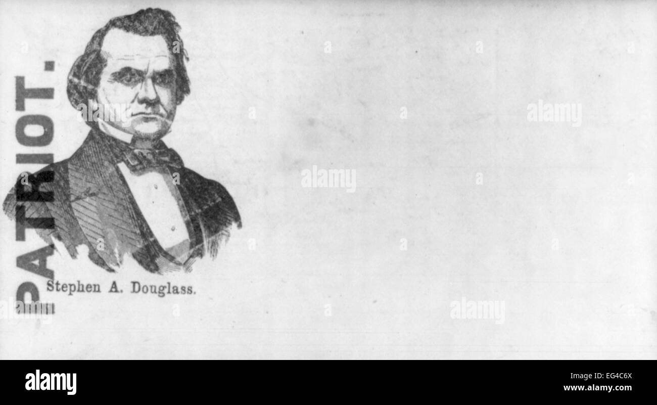 Illustrated Civil War 'Union Envelopes': Portrait of Stephen Douglas labelled 'Patriot', circa 1861 Stock Photo