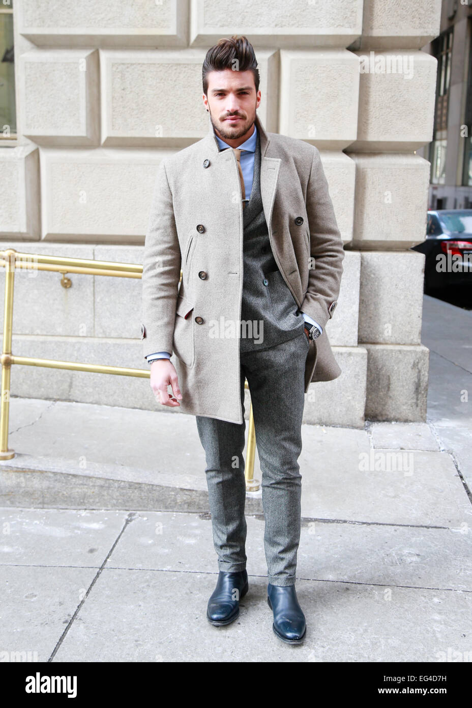 Street style, Mariano Di Vaio arriving at Costume National Homme  Fall-Winter 2016-2017 show held at Piazza Duomo, in Milan, Italy, on  January 16th, 2016. Photo by Marie-Paola Bertrand-Hillion/ABACAPRESS.COM  Stock Photo - Alamy