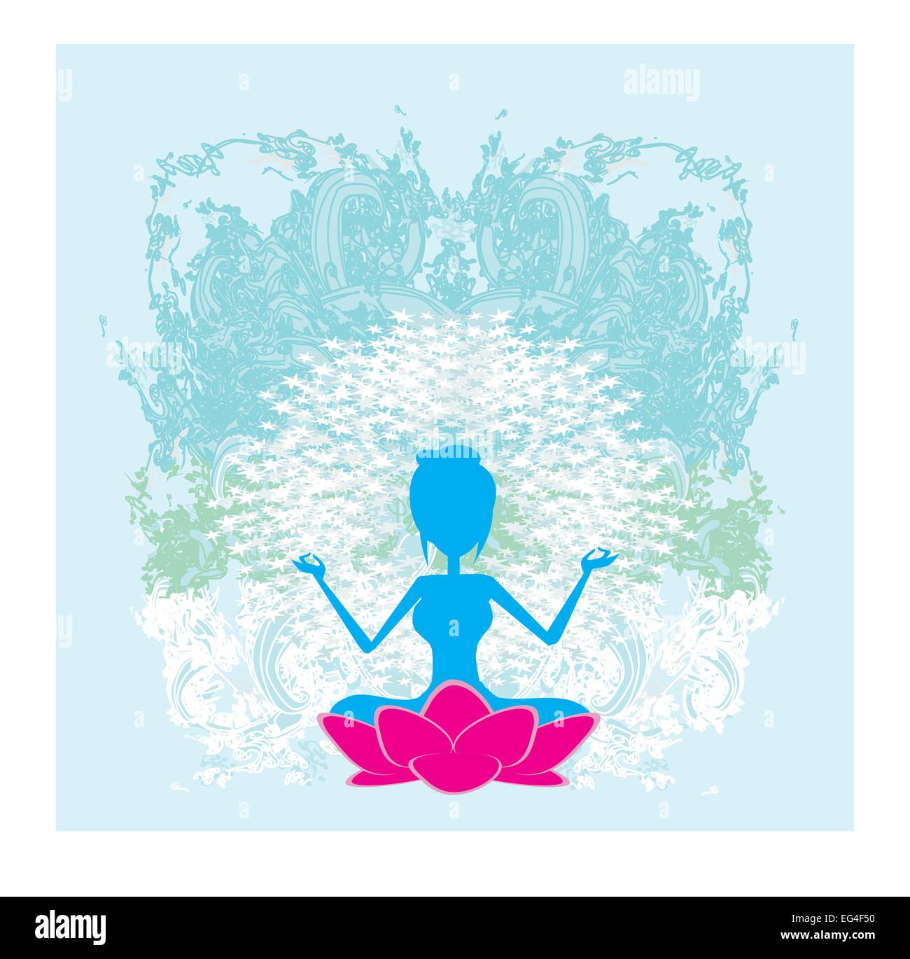 Yoga girl in lotus position Stock Vector Image & Art - Alamy