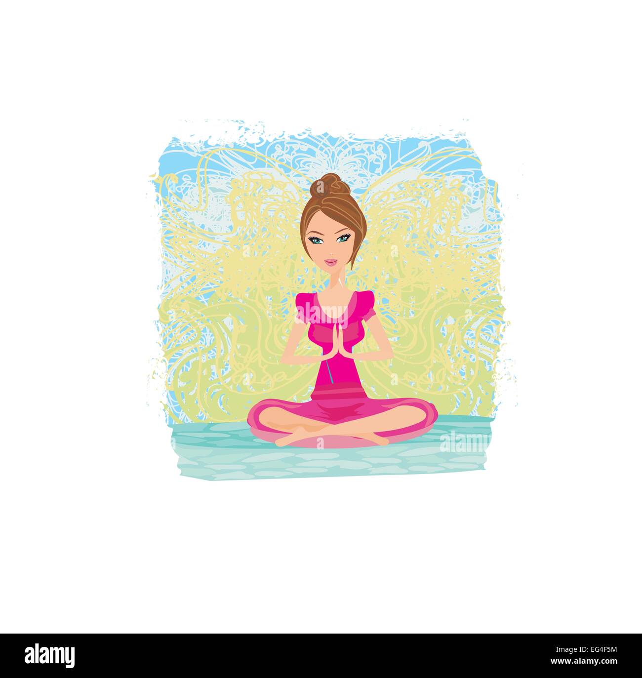 Yoga girl in lotus position Stock Vector Image & Art - Alamy
